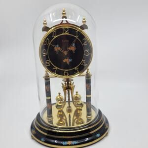 Vtg German Kundo Floral 400 Day Kieninger & Obergfell Torsion Anniversary clock